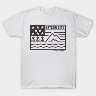 Visiting NC Mountain Cities Bryson, NC Flag T-Shirt